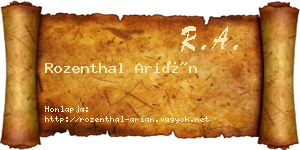 Rozenthal Arián névjegykártya